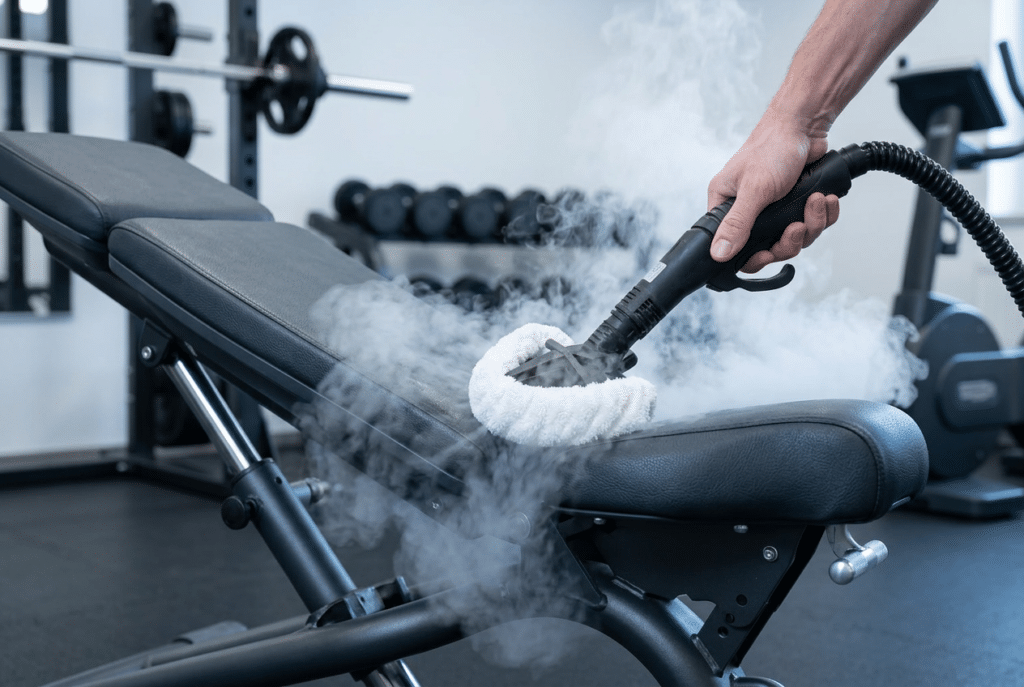 Trockendampfreinigung Stuttgart – Fitnessstudio Hantelbank hygienisch reinigen | FilderGlanz